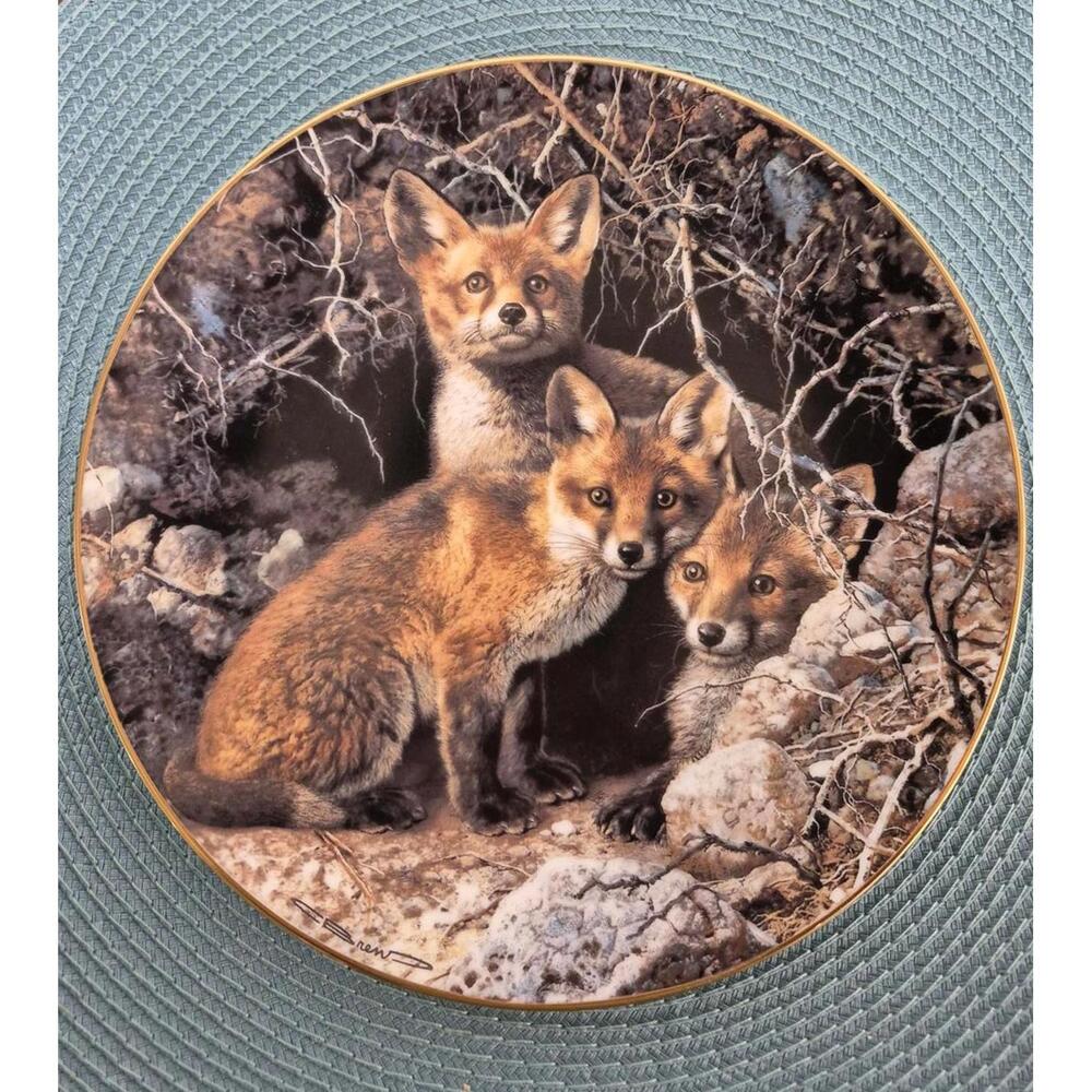 Charming Fox Family Limited Edition Carl Brenders Collector Plate - 1991